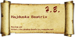 Hajduska Beatrix névjegykártya